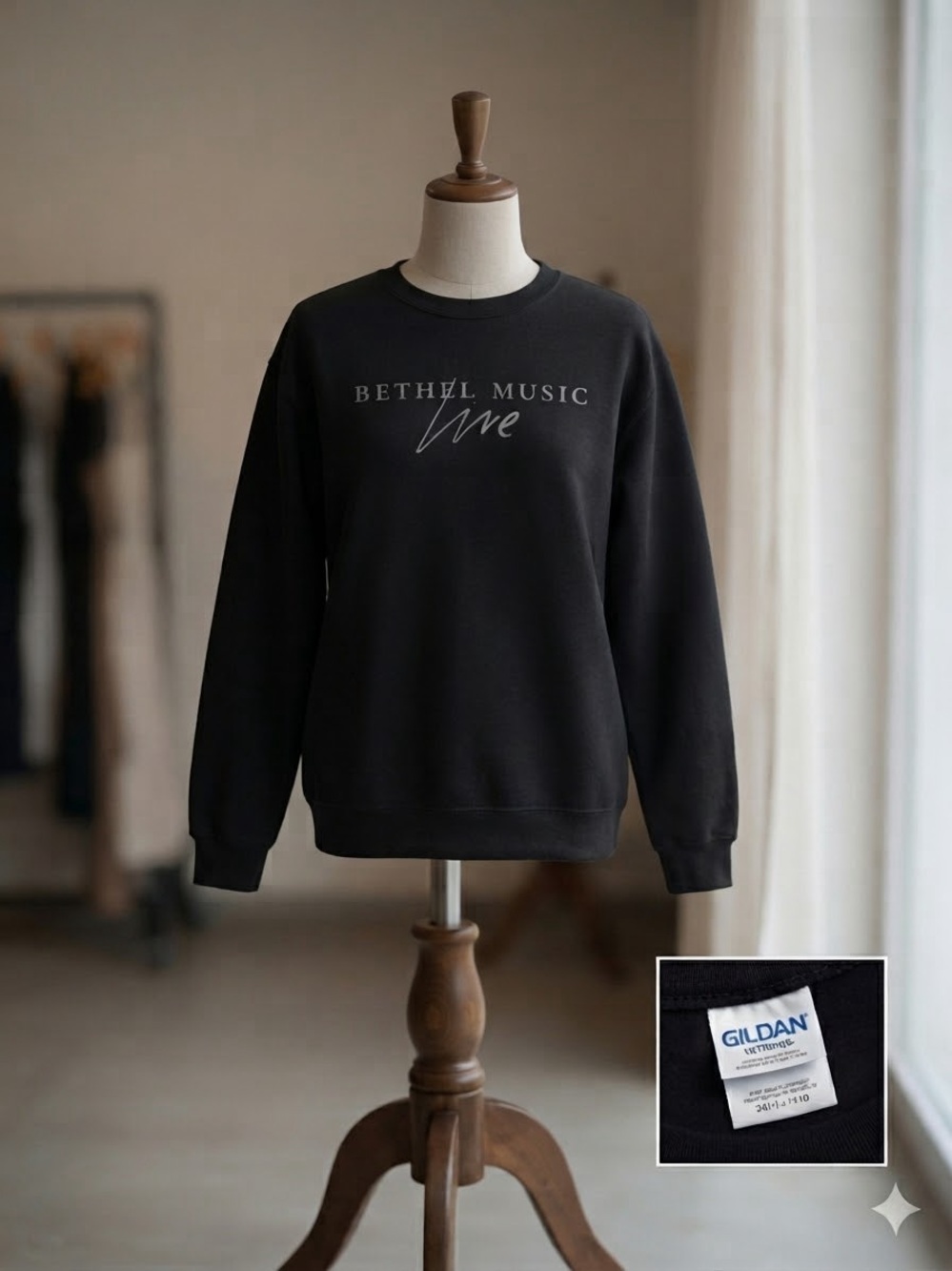 Gildan Black Bethel Music Crewneck Sweatshirt